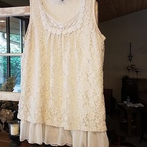 Boho Lace & Ruffle Layered Tank